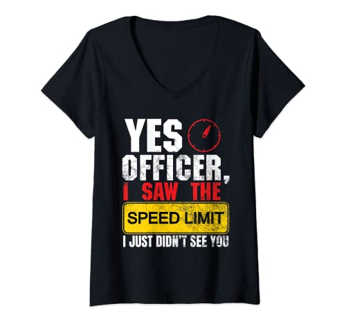 Mujer Police Vehicles Race Car Racing Sports Auto Cool Speed Fan Camiseta Cuello V
