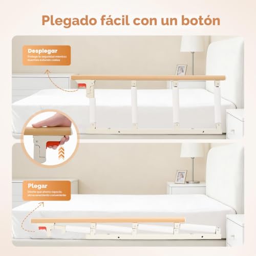 Barreras de cama para adultos con agarre de protección para evitar caídas 6