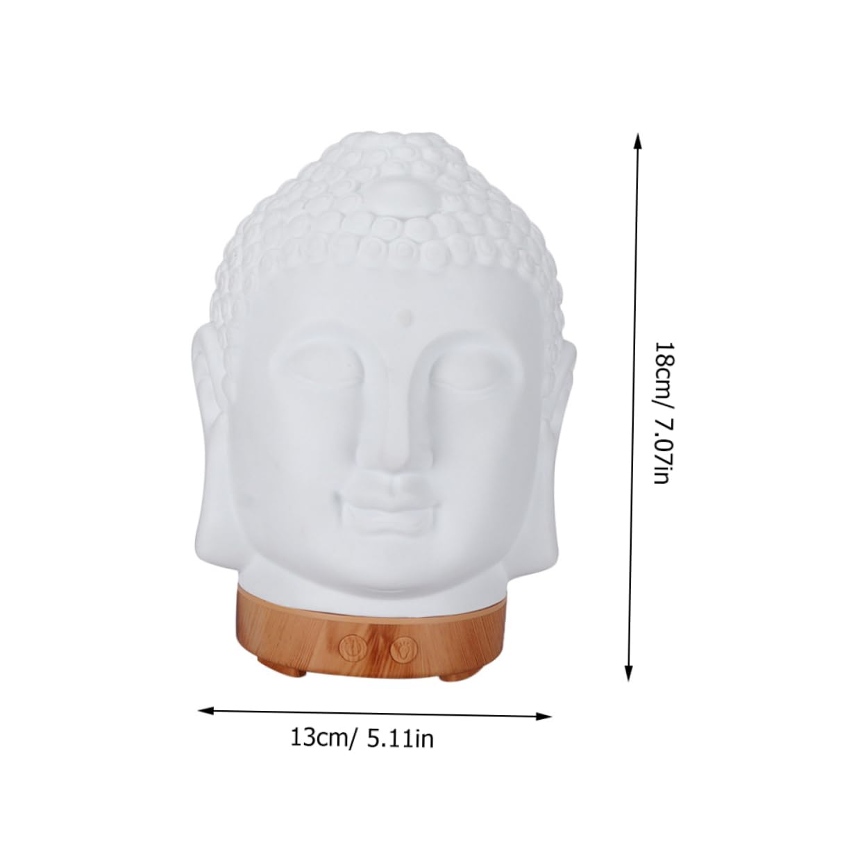 PRETYZOOM Umidificatore Profumato a Forma di Testa di Buddha in Ceramica Bianca, Diffusione di Aromi Silenziosa, per Soggiorno e Ristorante