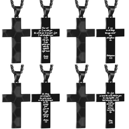Siifert 12 Pcs Basketball Gift Basketball Cross Necklace for Boys Stainless Steel Bible Verse Pendant with 24 Inch Chain Basketball Accessories Cross Jewelry