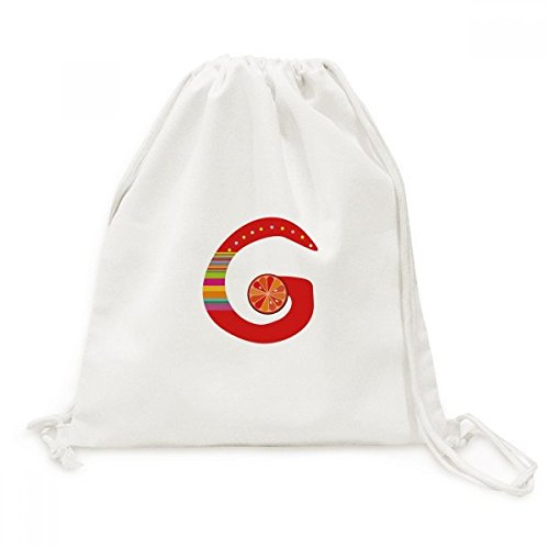 Sac à cordon motif orange mignon en toile durable pour shopping et voyage léger