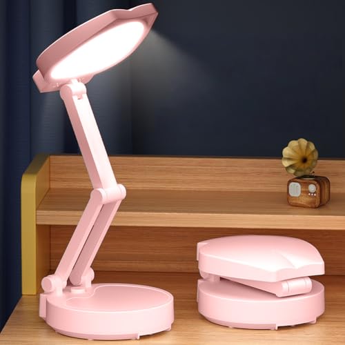 BIGFOX Lampe LED de Bureau Enfant, oreille de chat lampe de chevet rose fille,lampes de table Luminosité réglable, Dimmable Lumière pour la Lecture