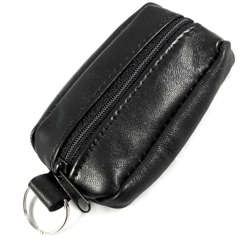 Charmoni - Portefeuille Homme - Porte Monnaie - Multi Poches - Double Zips - en Cuir véritable - pour Homme (1, Noir)