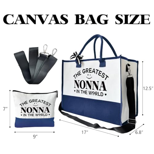 The Greatest Nonna Bag Gifts, Canvas Tote Bag for Grandma, Grandma Gifts, Cosmetic Bag, Makeup bag, Travel Bag Gifts for Nonna, Canvas Tote Bag With Zipper, Mothers Day Christmas Gifts A502