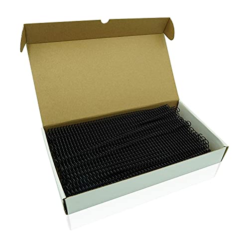 Binditek 100 Pack Plastic Spiral Binding Coils, 12Mm(1/2"),90 Sheet Capacity,4:1 Pitch, Black Binding Spirals #TOP6
