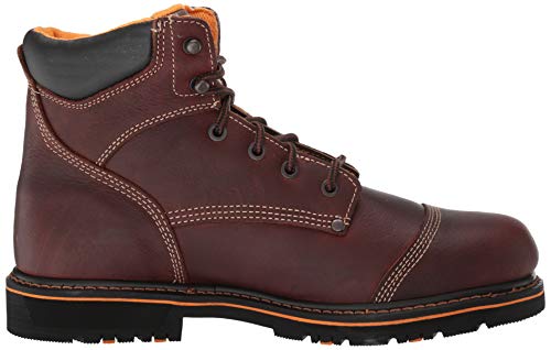 Bota de trabalho confortável masculina Ad Tec de couro trançado de 15 cm com bico macio