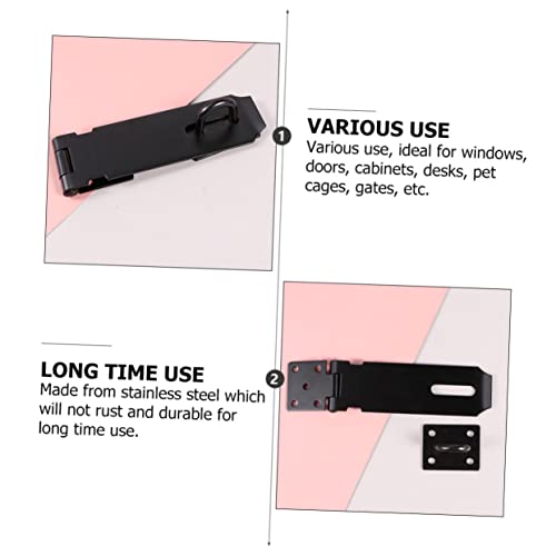 Image of Practical Door Hasp Latch Lock 2pcs Stainless Steel Security Padlock Clasp for Gates Desks