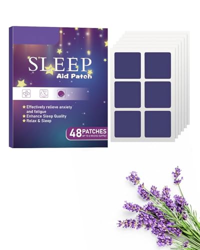 GRETY 48 Parches para el Sueño, Parches para el Sueño Profundo para Adultos, Parches Naturales con Lavanda para Promover el Sueño, Mejorar la Calidad del Sueño