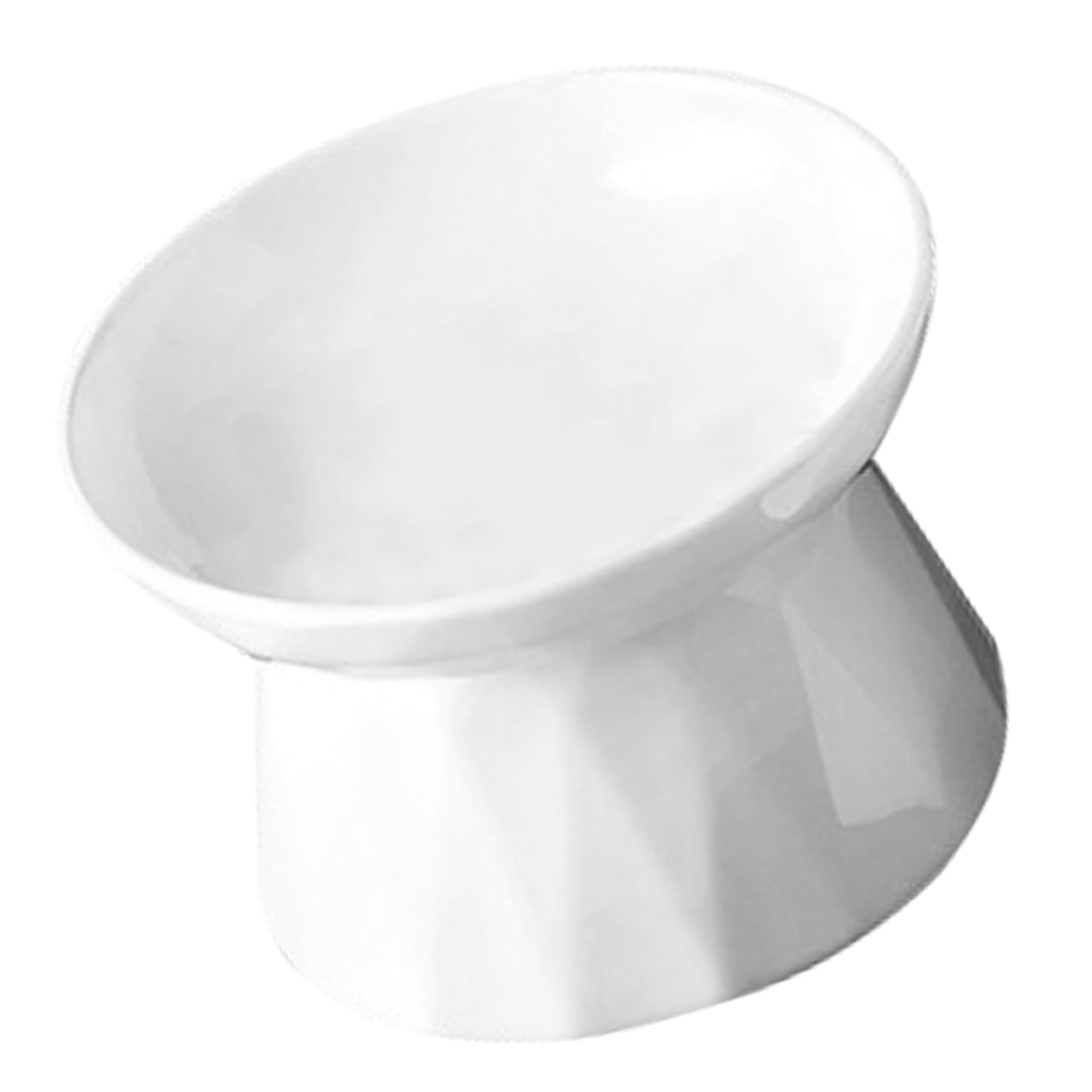 minkissy Comedero Elevado y Capacidad Grande de Cerámica para Gatos Diseño Ergonómico Cuenco Blanco para Alimentación y Decoración en Interiores