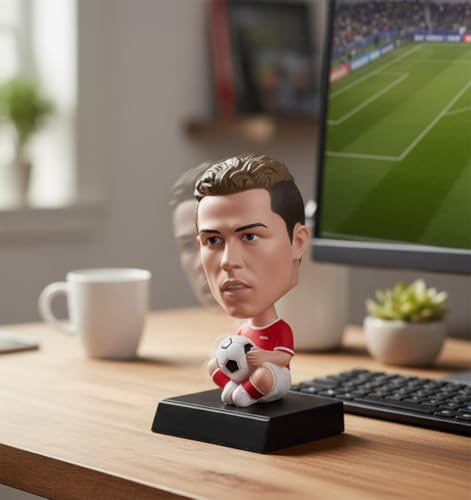 Image of Super Hero Action Figure Limited Edition Bobblehead with Mobile Holder for Car Dashboard, Office Desk & Study Table (Ronaldo Ne)