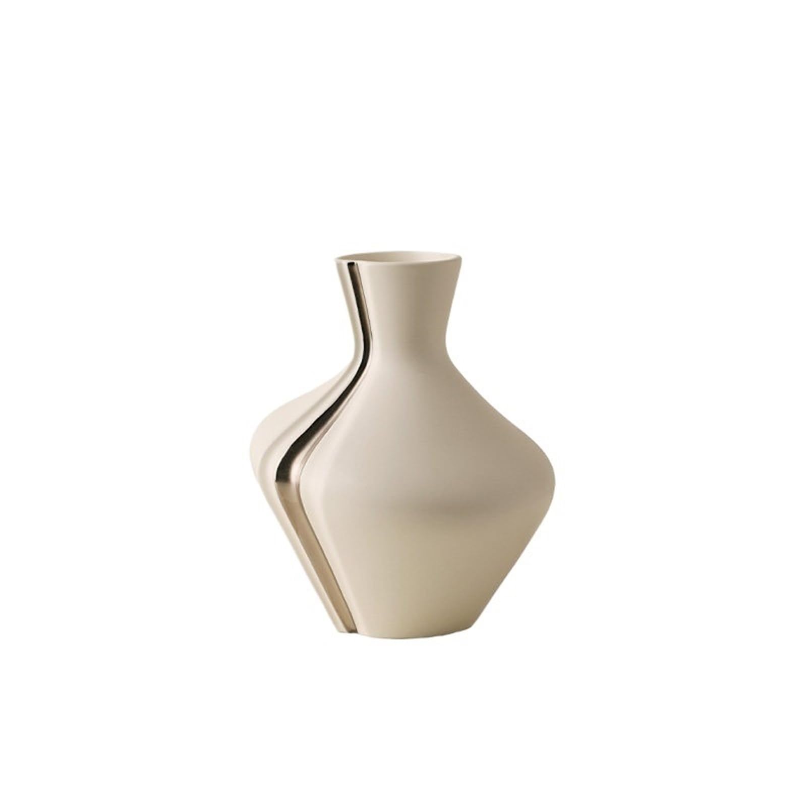 Modern Light Luxury Decoration White Vase Living Room Flower Arrangement Dining Table Centerpiece Centerpieces(Small)