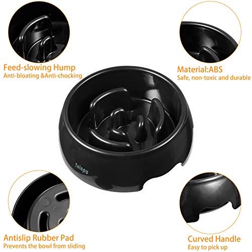 Large Slow Feeder Dog Bowls ,Hold 8 Cups,Stop Bloat Bowl Anti-Choking &Anti-Gulping & Fun Feeding Bowl (Large, Black) #TOP2