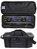 Gemini CDX-2250i Pro DJ Dual Two Deck Rack Mount CD/MP3 Media Player w/ USB Bundle with Rockville RRB40 4U Rack Bag Double-Sided Case with 12