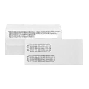 500 No. 9 Flip and Seal Double Window Security Envelopes – Designed for Quickbooks Invoices and Business Statements with…