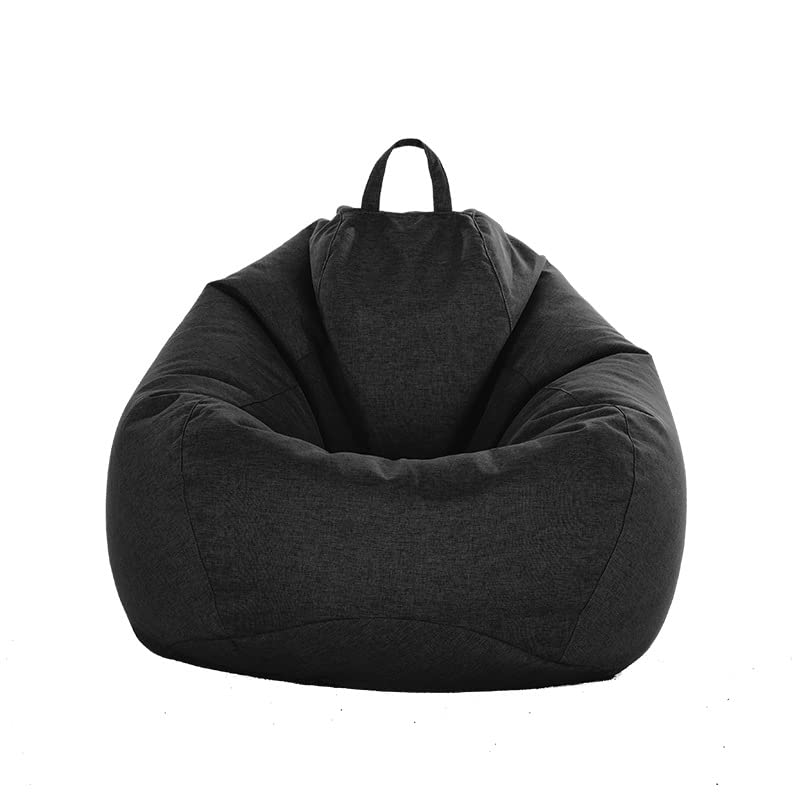 DOTBUY-SHOP Bean Bag Cover (No Filler), Comfortable Bean Bag Chair Solid Colour Bean Bags,Gaming Beanbag Washable Kids Bean Bag Lazy Sofa for Kids And Adults (XXXL,Black)