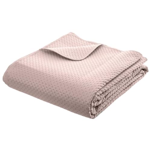 Atmosphera - Dessus de lit + 2 taies Dolce Rose poudré - 260x240 cm