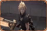 Cloud Strife Wallpaper HDWallpaper.wiki Crisis Core Wallpaper PIC WPB0011585 Retro Metal Sign for Garden Club Outdoor Indoor Home Wall Decorative 8x12 inch