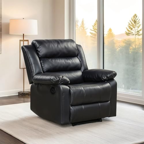 Image of Seventh Heaven Phoenix 1 Seater Motorised Recliner | Single Sofa Chair for Living Room Comfort | Ergonomic Design (Leatherette - Black)
