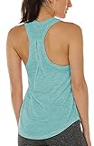 icyzone Damen Sport Top Racerback Yoga Shirt Atmungsaktive Fitness Gym Tank Top (M, Ice Green)