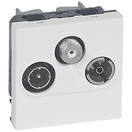 Legrand 079296 Prise TV-R-SAT Mosaic FM et DAB+ 2 Modules, Aluminium, Lot de 1