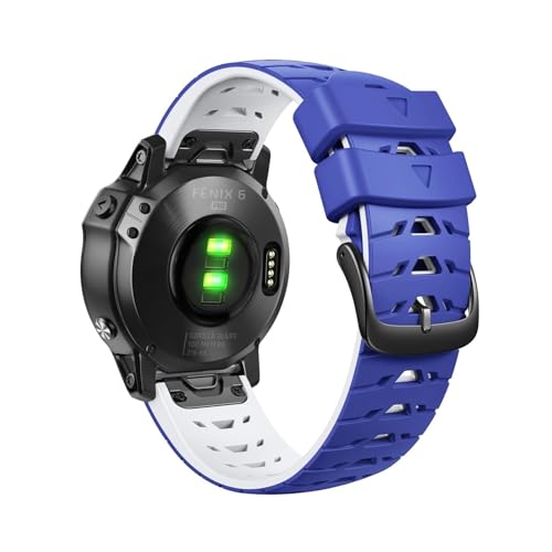22mm Silicone Quick Release strap for Garmin Fenix8 47mm Fenix 7 instinct 2 Fenix6 Pro GPS Forerunner 945 MARQ serie(Blue white,For MARQ series)