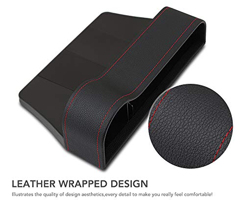 9 Moon Side Pocket Organizer - Car Seat Filler Gap Space Storage Box Bottle Cup Holder Coin Collector | Car Interior Accessories | Premium Pu Leather #TOP4