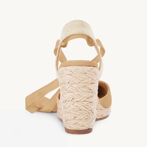 Image of Juliet Holy Womens Lace up Espadrilles Closed Toe Wedges Sandals Strappy Slingback Platform Heels