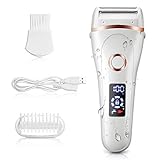 AUCEE Electric Razor for Women,Wet & Dry Rechargeable Cordless Painless Lady Electric Shaver Body Hair Remover for Legs Underarms and Bikini Trimmer for Women with LED Battery Life Display