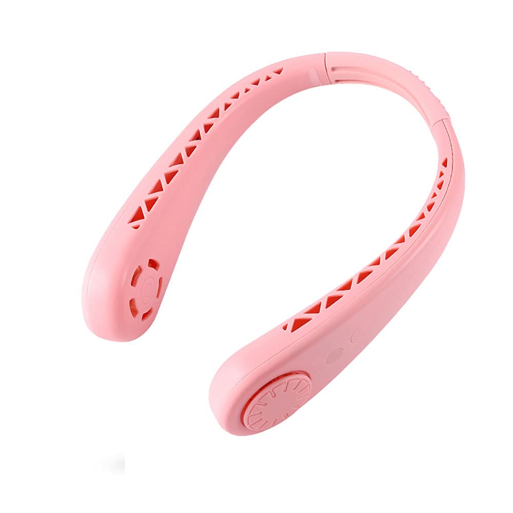 Ventilateur portable de cou rechargeable USB Rose à rotation 360