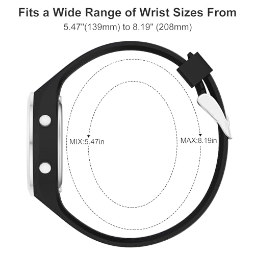 GOLDEN HOUR Reloj Digital Mujer, Resistente al Agua hasta 5 ATM, Deportivo, cronógrafo, Correa de Silicona, Reloj de Pulsera para Mujer con Fecha, Esfera Luminosa de fácil Lectura - Negro Plateado - imagen 3