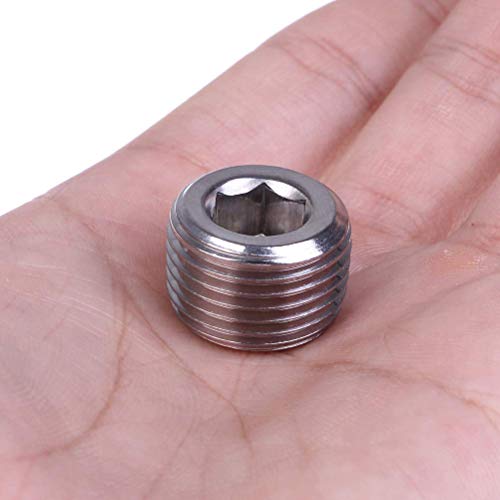 Conector de rosca hexagonal Joyway NPT 1/8 de acero inoxidable para tuberías pack de 5 unidades 5