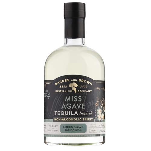 Barnes & Brown | Miss Agave Tequila Flavor | Non Alcoholic Spirit | Zero-Proof | Smooth Agave Citrus Notes | Premium Alcohol Free Tequila Alternative for Cocktails | 700 ml