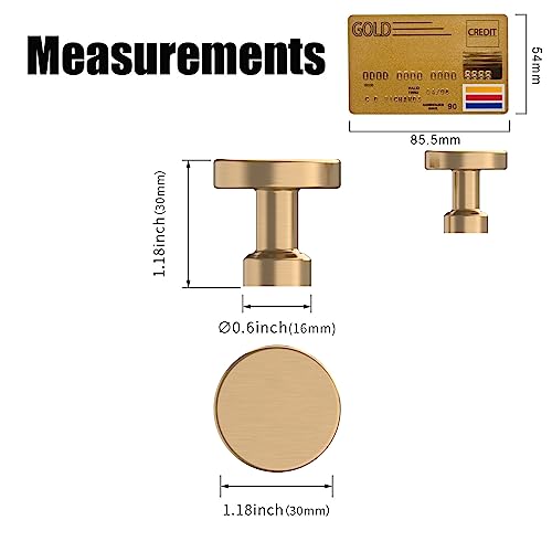 Amerdeco 10 Pack Champagne Bronze Kitchen Cabinet Knobs and Pulls - Single Hole Round Gold Drawer Knobs for Bathroom Cabinets K0012 by Amerdeco - Image 5