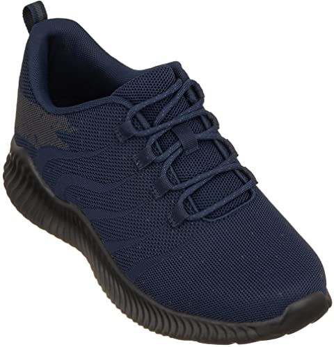 Image of CALTO Men's Invisible Height Increasing Elevator Shoes - Navy /Blue Ultra Feather Lightweight Sporty Sneakers - 2.8 Inches Taller - Q217 - Size 6 D(M) US