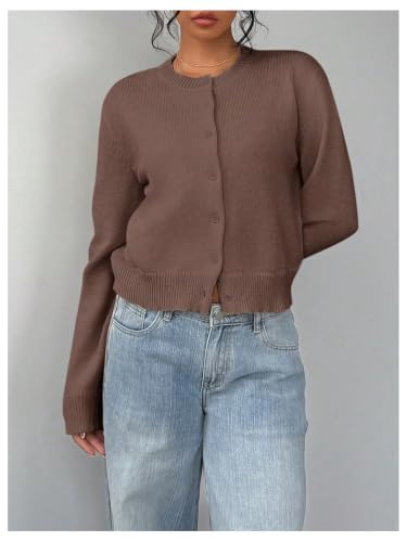 Image of SOLY HUX Women's Button Down Cropped Lightweight Cardigan Sweater Cute Fall Fashion 2026