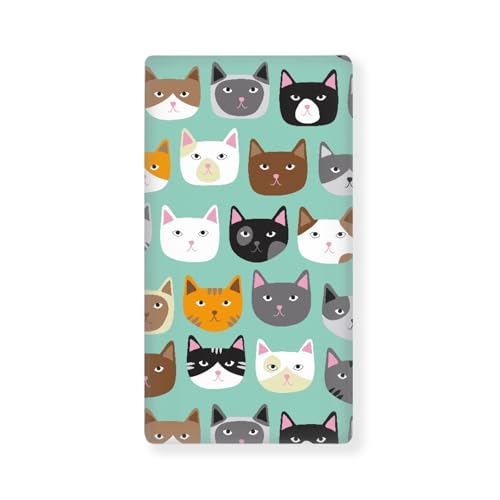 Image of Cute Cat Fitted Crib Sheet Cat Face Baby Crib Sheet Fit Standard Crib and Toddler Mattress,Crib Mattress Sheets for Boys Girls 28 inchx52 inch