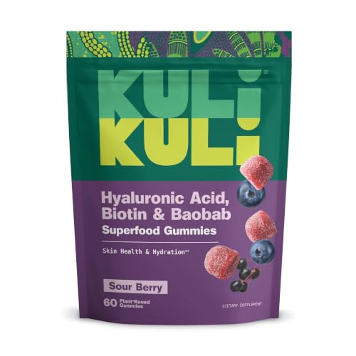 Image of Kuli Kuli Super Gummies - Skin Supplements with Baobab, Elderberry, and Biotin - Helps Support Skin Health - 60 Non-GMO, Gluten-Free Gummies