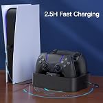 NEWDERY for PS5 Controller Charger Station Compatible with Dualsense Edge, Fast Charging Dock Stand with Cable, Dual Controller Charging Station for PlayStation 5&for Dual-Sense Edge
