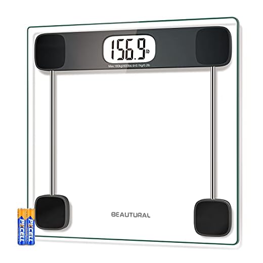 Beautural Precision Digital Body Weight Bathroom Scale with Lighted Display, Step-On Technology, 400 lb, Body Tape Measure and Batteries Included
