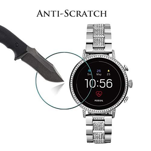 Orzero (3 Pack) For Fossil Women's Gen 4 Q Venture Hr Smartwatch Tempered Glass Screen Protector, 2.5D Arc Edges 9 Hardness Hd Anti-Scratch Bubble-Free (Lifetime Replacement) #TOP2