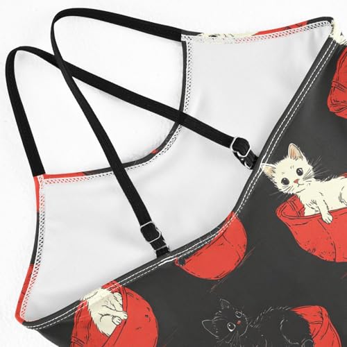 Girl's One Piece Swimsuit Cat Bed Black Beach Bathing Swimwear4