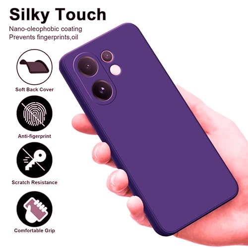 Image of SBMS Silicone Back Cover Case for Vivo V60 5G /V60e 5G /T4 Pro 5G | Soft Micro-Fibre Lining Inside | Camera Protection Bump | Shockproof Back Cover Case for Vivo V60 5G (Candy Cloth Purple)