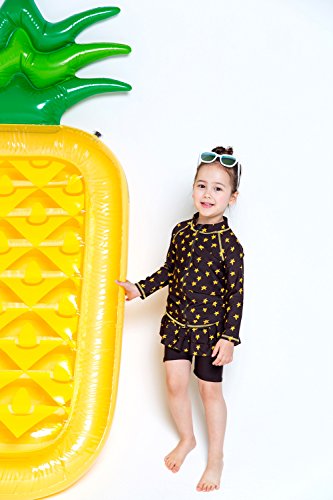 Image of VAENAIT BABY Girls Rash Guard Swimsuit UPF 50+ Long Sleeve Toddler Bathing Suit Ribbon Stawberry Floral Fruit for 2~8Years