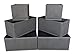 Sodynee Foldable Cloth Storage Box Closet Dresser Drawer Organizer Cube Basket Bins Containers Divider with Drawers for Underwear, Bras, Socks, Ties, Scarves, 6 Pack, Grey