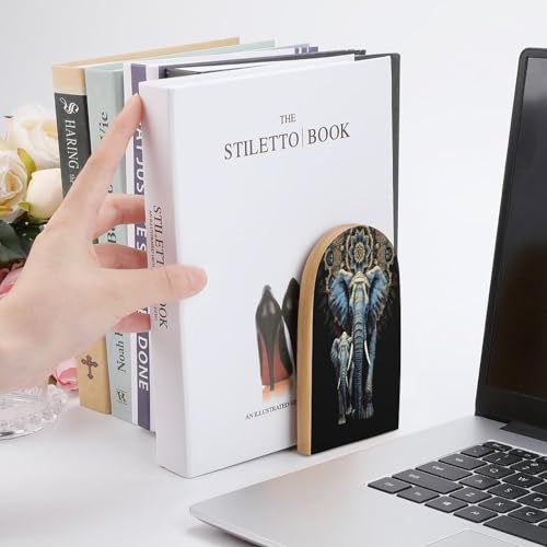 Sujetalibros de madera antideslizantes para evitar caídas de libros 7