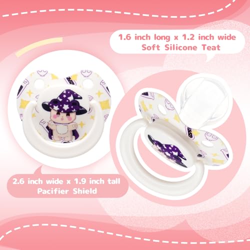 Image of Bear Adult-Size Pacifier for Anxiety: Cute Big Shield Dummy | Large Soft Silicone Nipple Teat Binky for Sleep - Kawaii Paci for Autism White