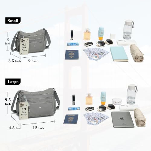 Image of AOCINA Nylon Crossbody Bags for Women Multi Pocket Cross Body Purses