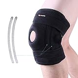 MEATFLY. Knee Brace Sports Support, Stabilizer Patella for Mensicus Tear,Arthritis,ACL.(Black)