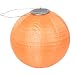 Allsop Home and Garden Soji Original 10" Round LED Outdoor Solar Lantern, Handmade with Weather-Resistant UV Treated Nylon, Stainless Steel Hardware, Auto sensor on/off, Chinese Style Globe Light, Orange (1-count)