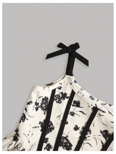 Floerns Girl's Floral Tie Shoulder Cami Dress Fit and Flare A Line Short Dresses3